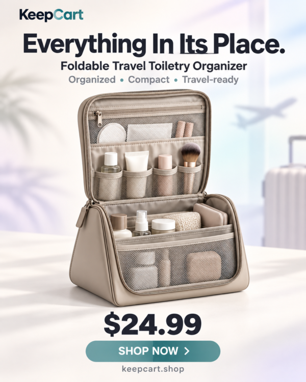 travel-toiletry-organizer-poster Foldable Travel Toiletry Organizer